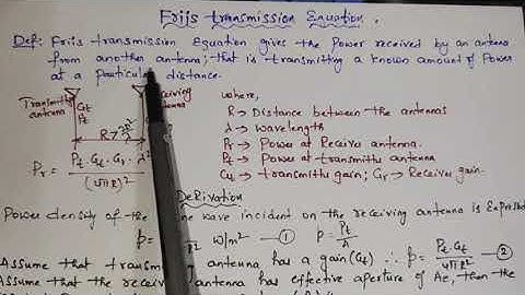 Friis Transmission Equation