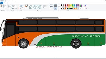 Drawing Sleeper Bus on computer using Ms Paint in easy steps | Bus drawing easily | How to draw Bus.