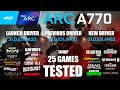 ARC A770 16GB Launch Driver VS Previous Driver VS New Driver | R9-7950X3D | 1440p - 25 Games Tested