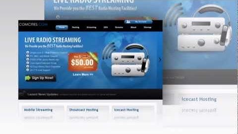 Shoutcast Hosting, Icecast Hosting, Wowza Media Hosting and Mobiles Streaming by comcities.com