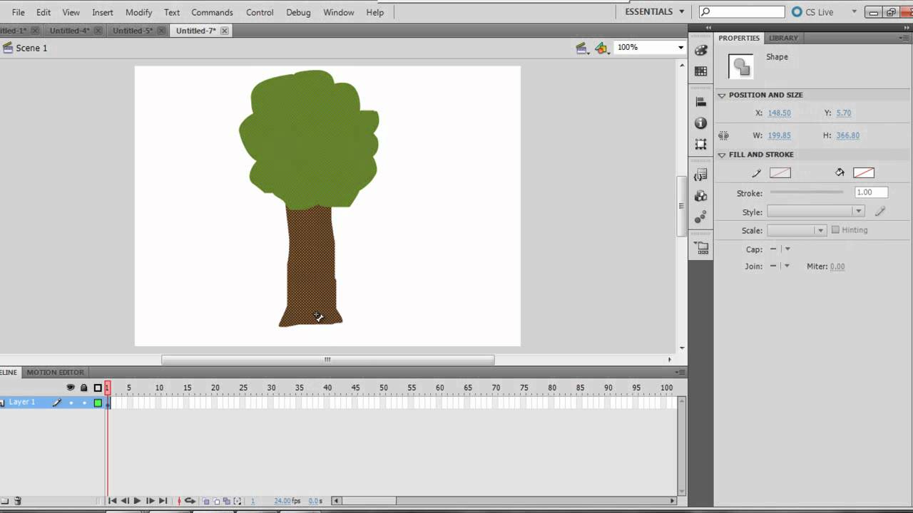 Swinging Tree Using Adobe Flash Professional Cs5 5 Youtube