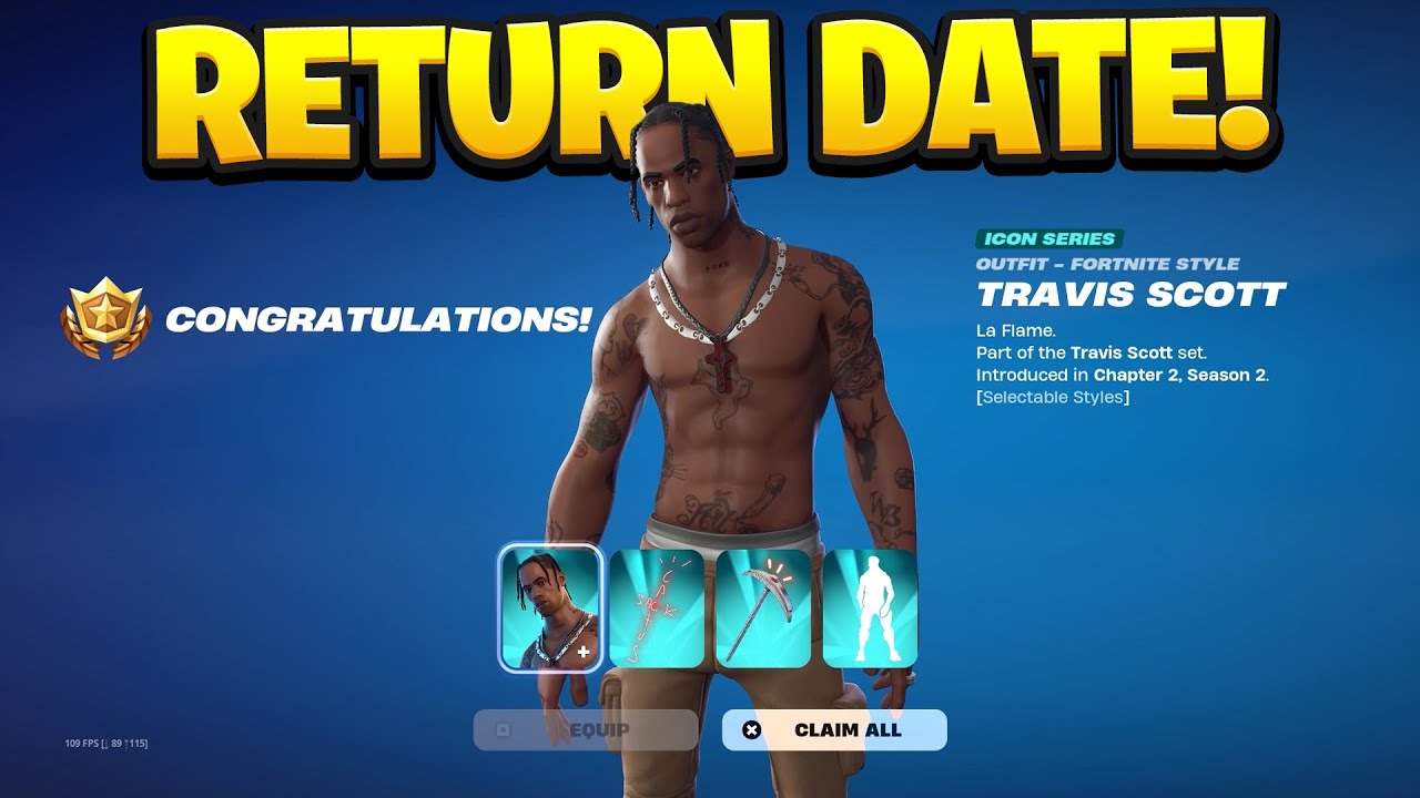 TRAVIS SCOTT SKIN RETURN DATE in FORTNITE ITEM SHOP 2026! (Travis Scott Confirmed Return Date)