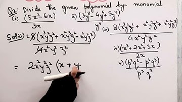 Divide the given polynomial by given monomial IFactorisation of  Algebraic Expressions I