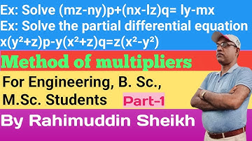 Method of multipliers Lagrange