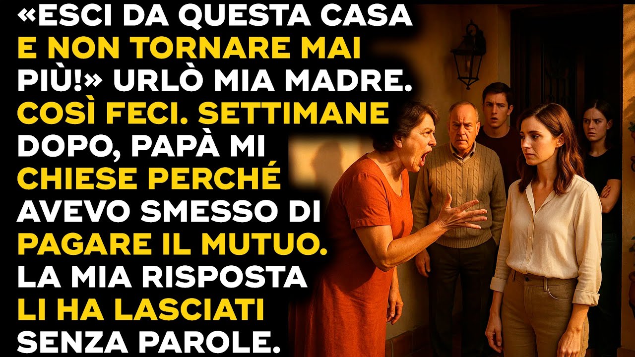Mi cacciarono. Poi papà chiese del mutuo. La mia risposta… li ha distrutti...