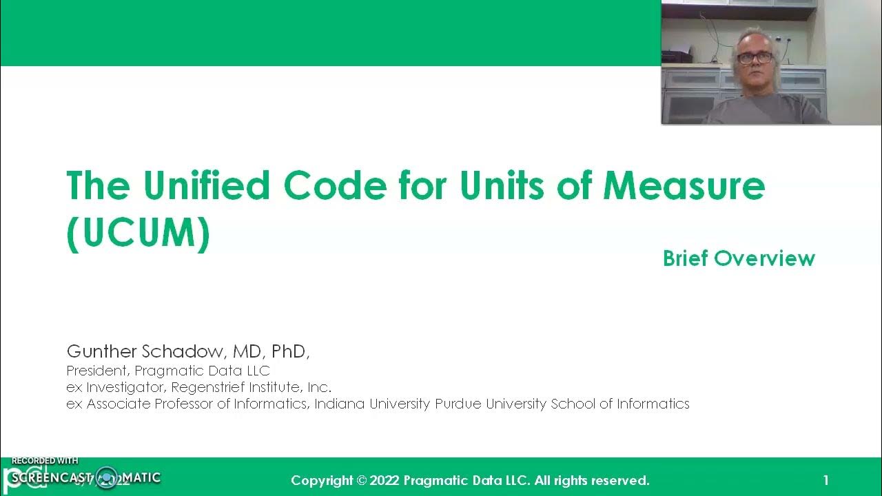 The Unified Code for Units of Measure (UCUM) Overview - YouTube