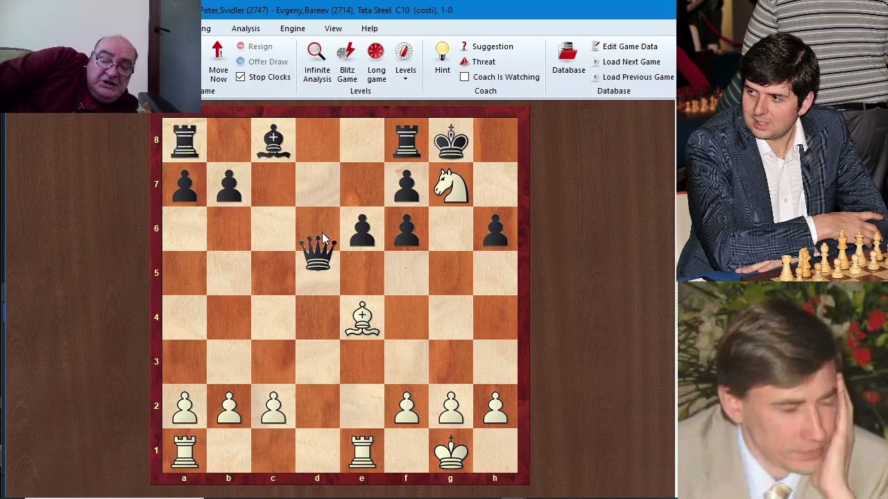 Sesiunea 444: PeterSvidler vs Evgeny Bareev, Tata Steel, 2004