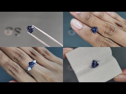 Blue spinel trillion cut 1.44 carats, Tanzania Video  № 1