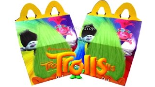 2016 Dreamworks Trolls Movie Mcdonalds Happy Meal Toys Box Complete Set 6 Kids Meal Usa Collection