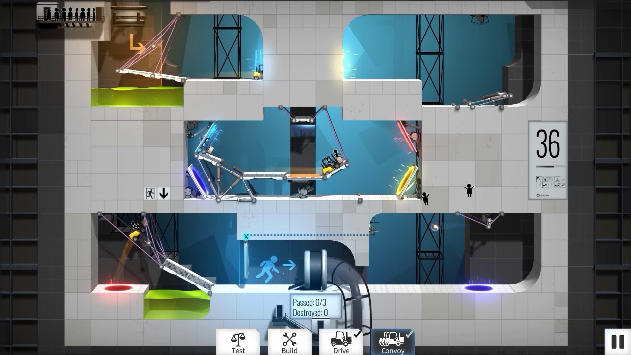 Bridge Constructor Portal level 36 low budget solution - YouTube