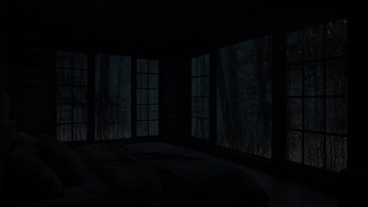 Let go of stress | Peaceful dark rain soundscape | drift into quiet dreams