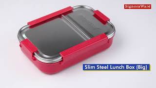 Slim Steel Lunchbox with Steel Lid (Item Code : 3526)