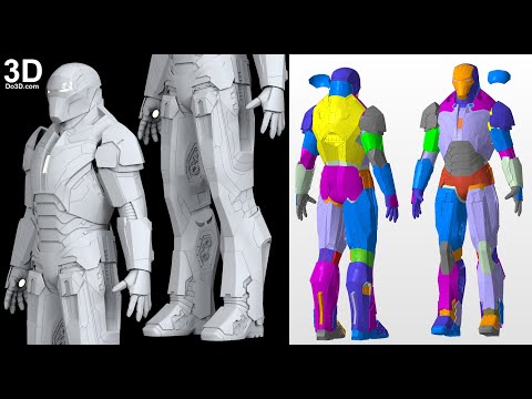 3d printable model: Iron man mk 40 mark XL shotgun print file helmet body armor from do3d STL format