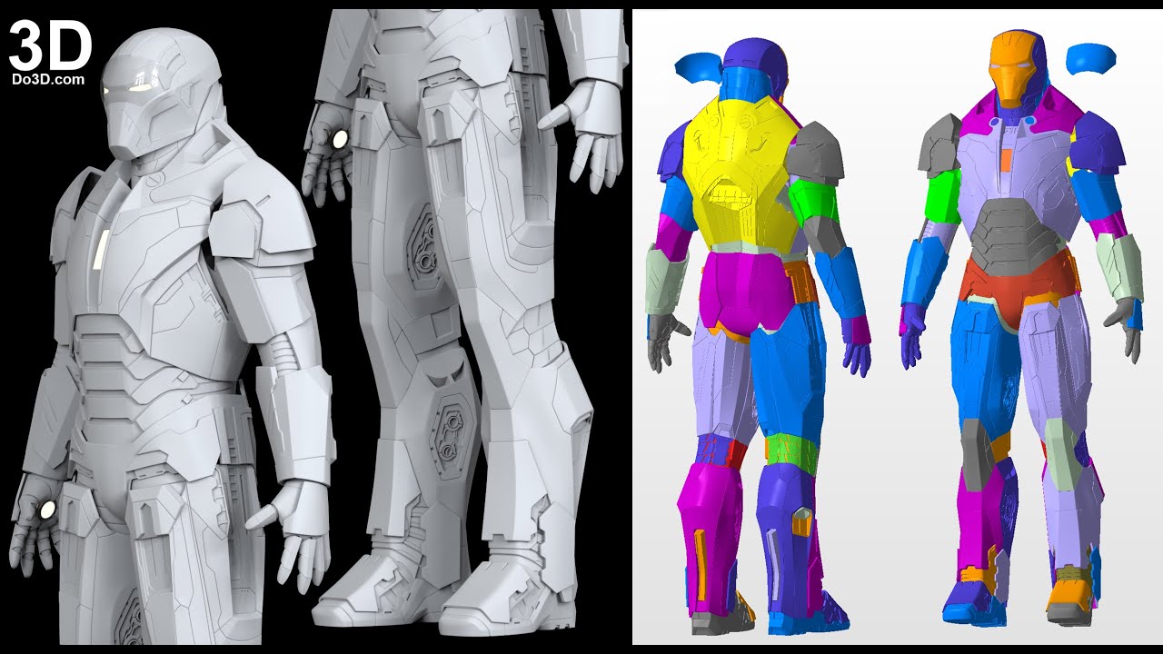 3d printable model: Iron man mk 40 mark XL shotgun print file helmet body armor from do3d STL format