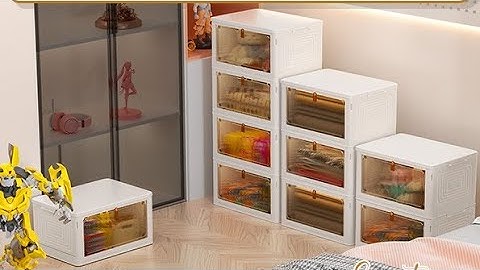 4 Tier Plastic Storage Bins with Lid, Closet Organizers and Storage for Living Room,Office,Kitchen