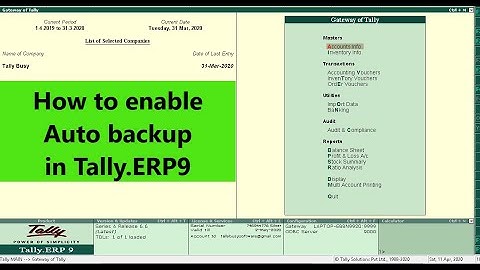 How to Enable Auto backup in Tally ? | Enable Tally auto backup file for Free