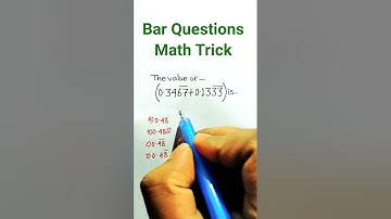 Bar Question Trick | Math Trick| Recurring Math Trick| SSC CGL GD CHSL Questions | #shorts