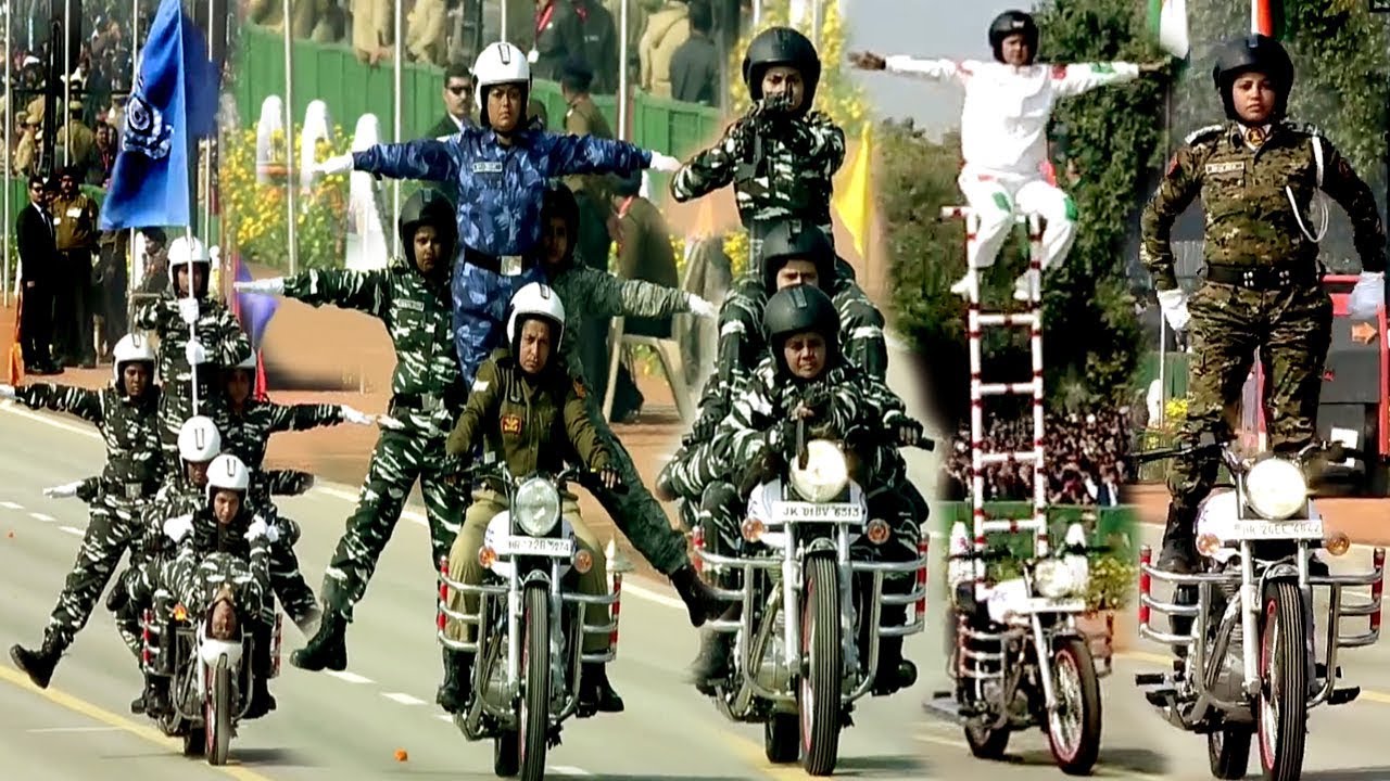 BIKE STUNT BULLET INDIAN CRPF WOMEN