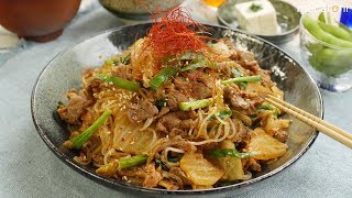 簡単コチュジャンなし！ 春雨で 牛 キムチ 味噌 チャプチェ のレシピ 作り方