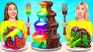 Chocolate Fountain Fondue Challenge | Funny Situations by Jelly DO Challenge