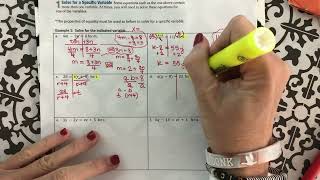Acc Alg 1: Notes 2-8 Literal Equations & Dimensional Analysis
