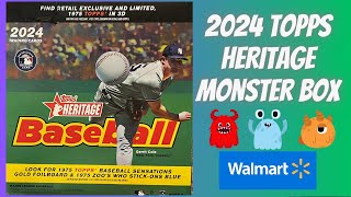 Monster Box! ⚾ 2024 Topps Heritage Monster Box ** Blue Chrome Sparkle Cards! **
