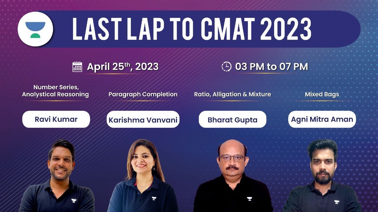Last Lap to CMAT 2023 OneStop Subjectwise Preparation Marathon for CMAT Exam Preparations 