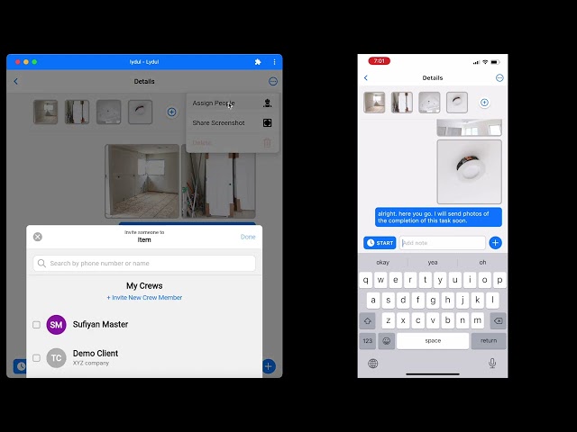 How to collaborate on tasks in Lydul || Manage punch lists with unlimited photos and videos