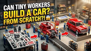 Tiny Workers Build a REAL Machine From Scratch! 😱🔧 | Full Miniature Assembly Timelapse #car #shorts