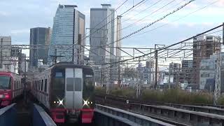 「オーロラビジョンいつまで…」2200系2203F 名鉄名古屋本線 栄生駅 通過