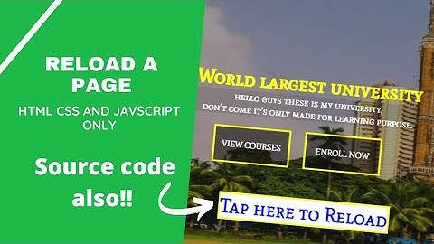 Reload a Page In Javascript | Html, Css And Javascript | DNF | #html #css #javascript