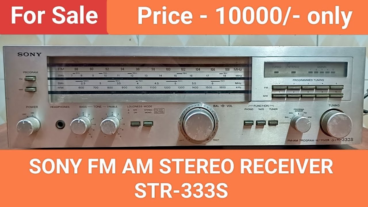 SONY FM AM STEREO RECEIVER STR-333S Nice Sound Quality Contact