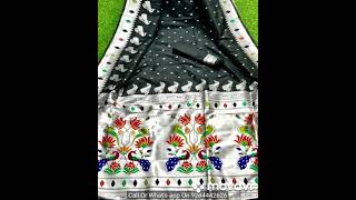 Silver Zari Brocade Paithani | Fancy Pallu | Call/What's app on 9284442626 screenshot 3