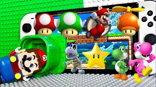 Lego Mario enters Nintendo Switch game and use all Power-Ups to save Yoshi. Let’s see if it works…