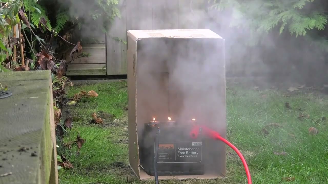Car Battery Explosion Test (Photonicinduction Reupload)