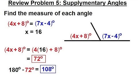 Geometry - Ch. 1: Basic Concepts (39 of 49)  Review Problem 5: Supplementary Angles=?