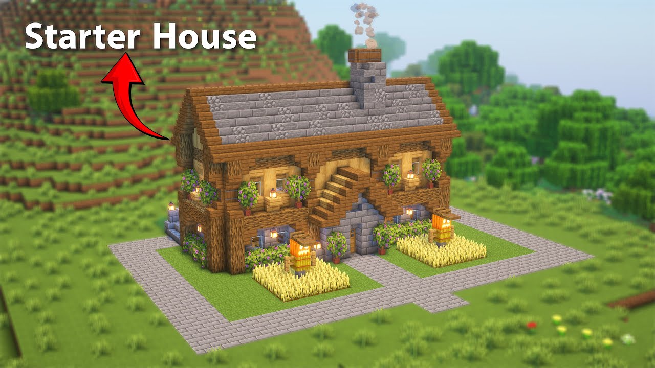 Easy Starter House Tutorial | Best Starter House Minecraft - YouTube