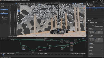GEOMETRY NODES - Lesson 19 - Procedural, Generative Models Pavillion, Pillars, Raycast, Proximity