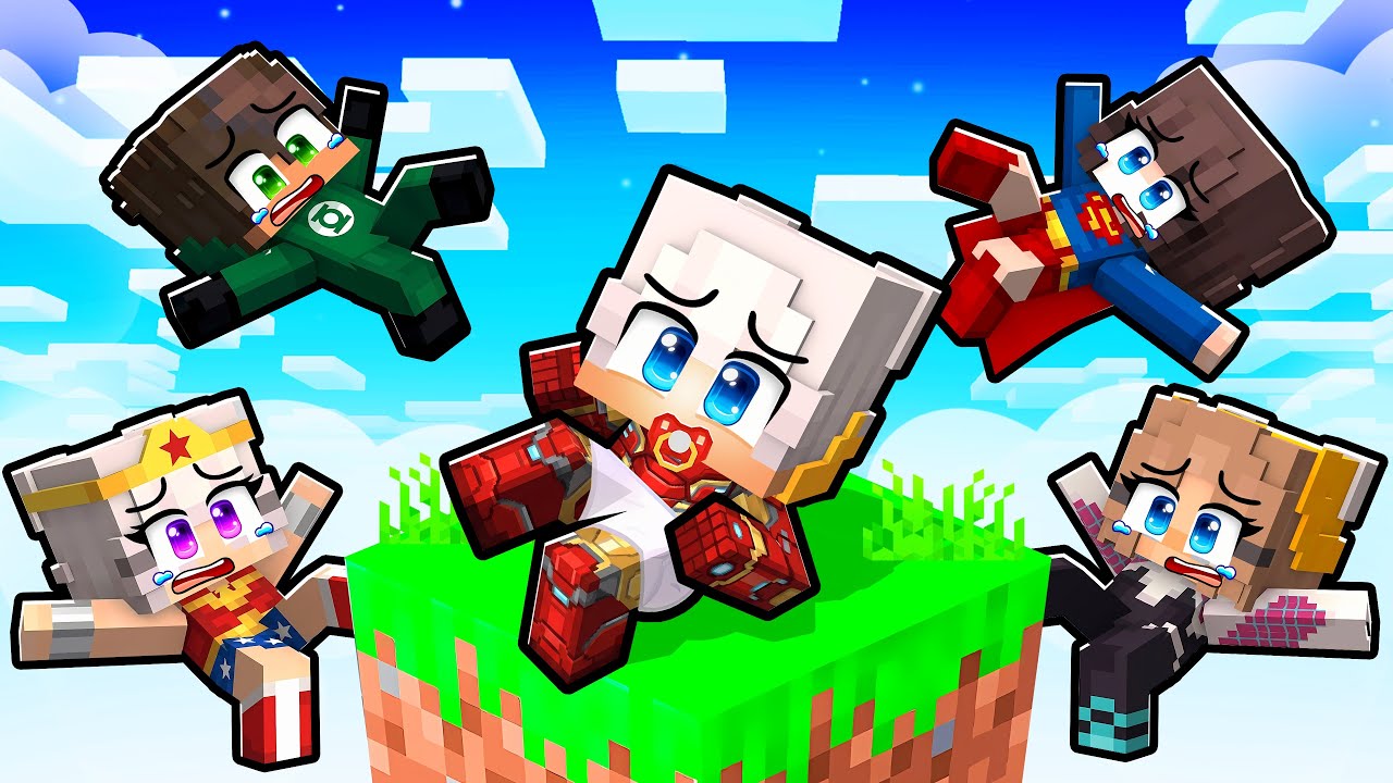 BLOCCATO come BABY SUPEREROE su un ONEBLOCK in Minecraft!