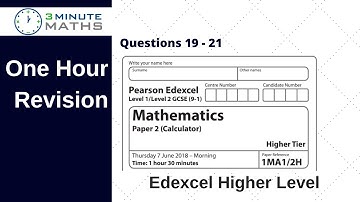 Edexcel GCSE Higher Maths Paper 2 June 2018 - Questions 19 - 21