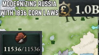 getting corn laws in 1836 to Modernize russia
