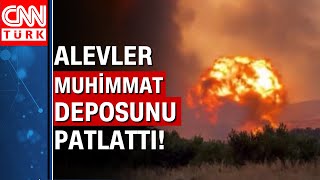 Yunanistanda Faciadan Dönüldü Yangın Bölgesindeki Mühimmat Deposu Patladı