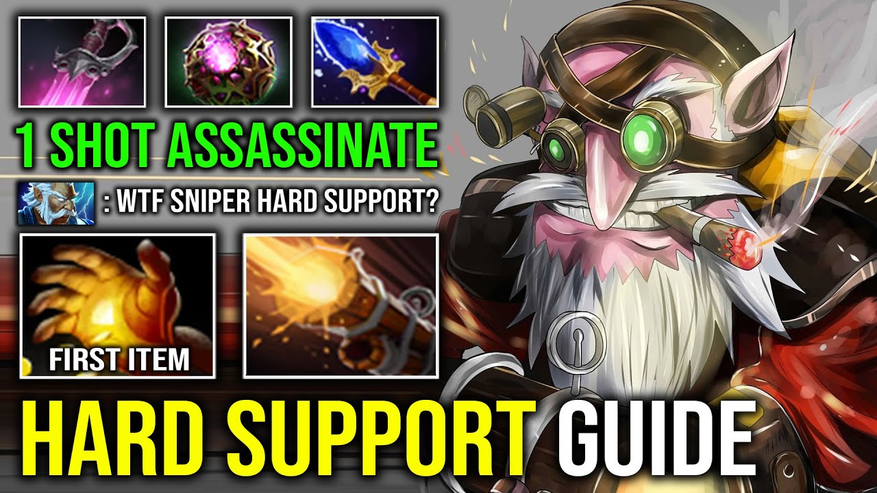 How to Play Hard Support Sniper with First Item Midas 1 Shot Assassinate Khanda Skill Spam Dota 2