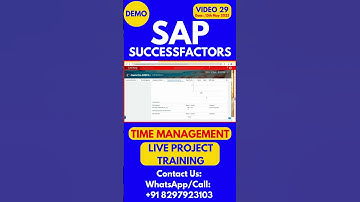 SAP SuccessFactors Time Management Online Class 29 13th May 2025 #sapsuccessfactorsectraining