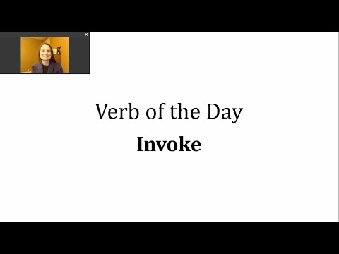 Verb of the Day - Invoke