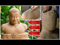 របៀបស្មូនឆ្លាក់រូបព្រះបាទជ័យវរ្ម័នទី៧ |How to make sculpting carve JayavarmanVII || Diy crafts clay