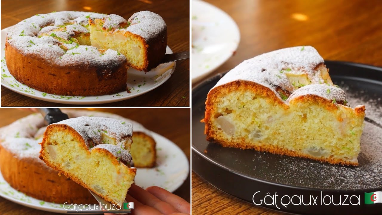 حلوى خفيفة و طرية بالاجاص بنّة خيالية | Gâteaux moelleux au poire 🍐