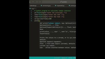 python program to calculate simple interest#pythontutorial #pythonprogramming #simpleinterest