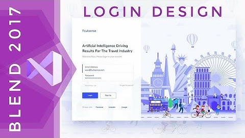 UI Design : XAML UI design in Visual studio blend 2017 | Login Screen | C# WPF
