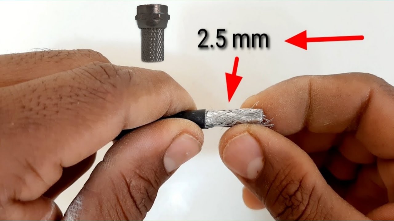 How to connect satellite LNB or coaxial cable to connector/dish - YouTube